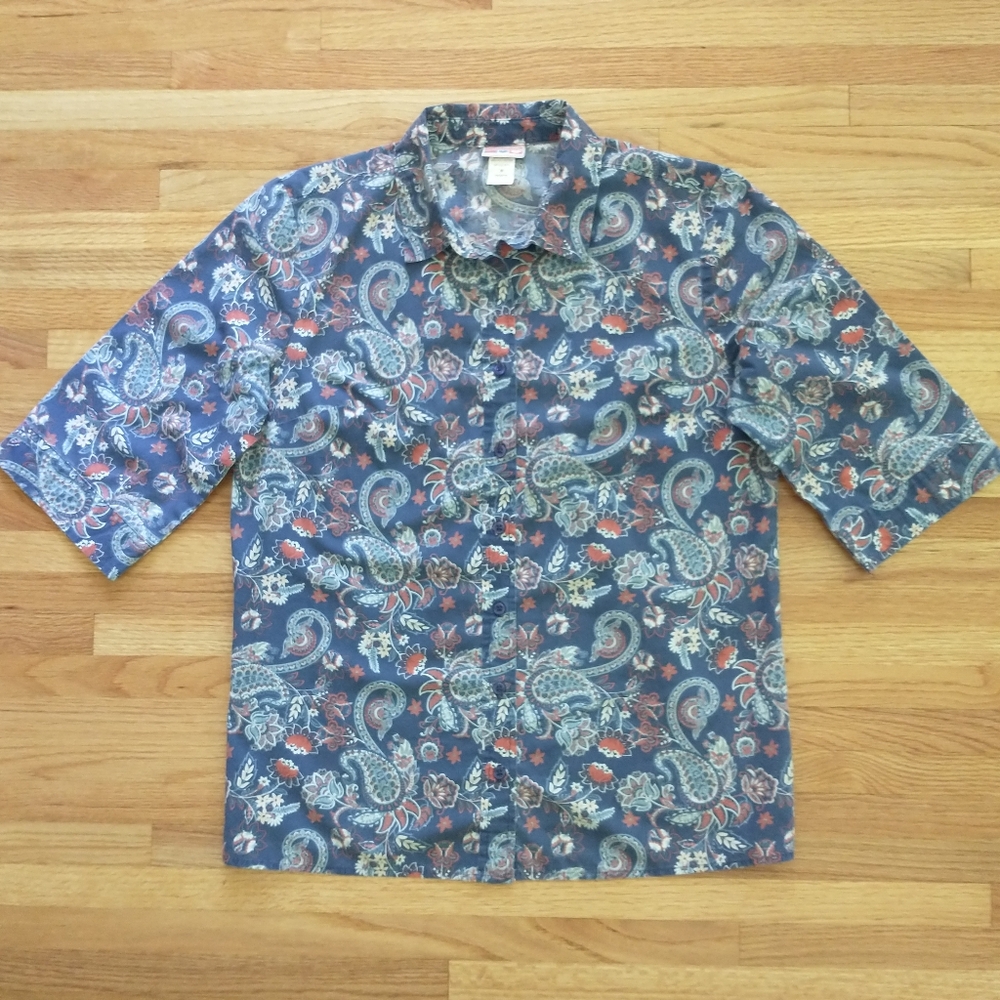 Women's Paisley Button Down Shirt